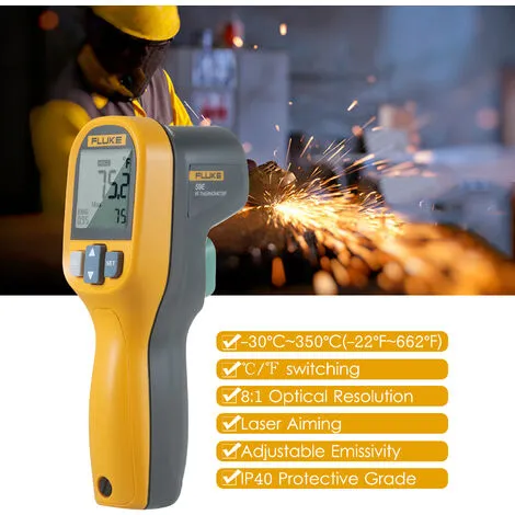 Fluke 59E Thermometre Infrarouge Ir Mini Thermometre Numerique De Poche De Testeur De Temperature 8: 1 Thermometre Pistolet Au Laser Numerique Temperature Ir Gauge -30 ~ 350 Degres C (-22 ~ 662 Degres F) 5 Fluke 59E Thermometre Infrarouge Ir Mini Thermometre Numerique De Poche De Testeur De Temperature 8: 1 Thermometre Pistolet Au Laser Numerique Temperature Ir Gauge -30 ~ 350 Degres C (-22 ~ 662 Degres F) – Image 5