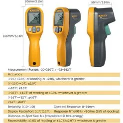 Thermomètre Thermomètre Infrarouge Fluke 59E Thermomètre Industriel -30~350 °C, Orange & Gris - Orange & Gris -FLUKE Soldes Magasin 47810120 5