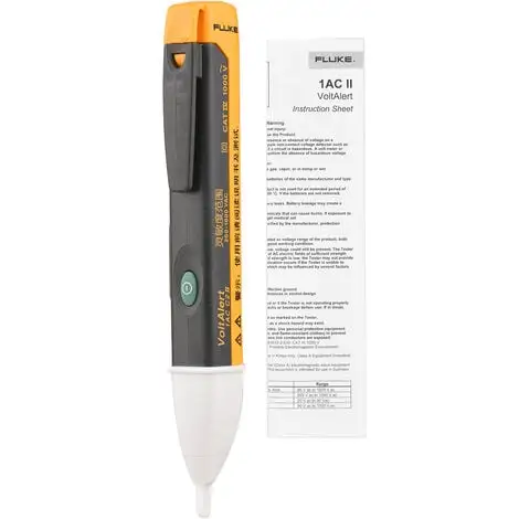 FLUKE Mini Stylo De Test électrique Portable Testeur De Tension Sans Contact Outil De Détection De Tension De Haute Précision 200 ~ 1000 V AC Détection De Tension Alarme Sonore Et Lumineuse - Noir & Orange - Noir & Orange 4 FLUKE Mini Stylo De Test électrique Portable Testeur De Tension Sans Contact Outil De Détection De Tension De Haute Précision 200 ~ 1000 V AC Détection De Tension Alarme Sonore Et Lumineuse - Noir & Orange - Noir & Orange – Image 4