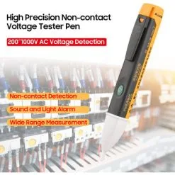 FLUKE Mini Stylo De Test électrique Portable Testeur De Tension Sans Contact Outil De Détection De Tension De Haute Précision 200 ~ 1000 V AC Détection De Tension Alarme Sonore Et Lumineuse - Noir & Orange - Noir & Orange 9 FLUKE Mini Stylo De Test électrique Portable Testeur De Tension Sans Contact Outil De Détection De Tension De Haute Précision 200 ~ 1000 V AC Détection De Tension Alarme Sonore Et Lumineuse - Noir & Orange - Noir & Orange -FLUKE Soldes Magasin 53506462 5